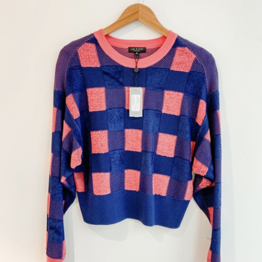 NWT Rag and Bone Ridley Gingham Pullover Sweater